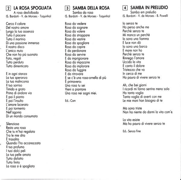 Ornella Vanoni, Vinicius De Moraes, Toquinho : La Voglia La Pazzia L'Incoscienza L'Allegria (CD, Album, RE)