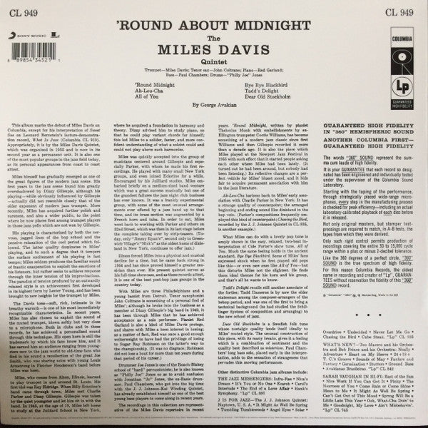 Miles Davis : 'Round About Midnight (LP, Album, Mono, RE, 180)