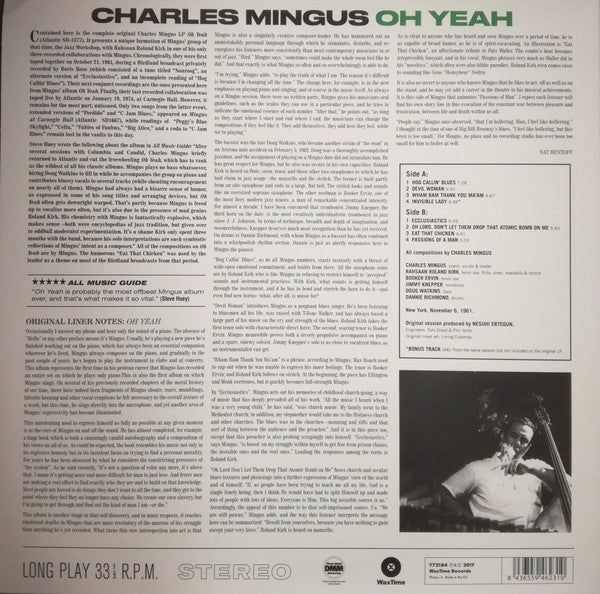 Charles Mingus : Oh Yeah (LP, Album, RE)