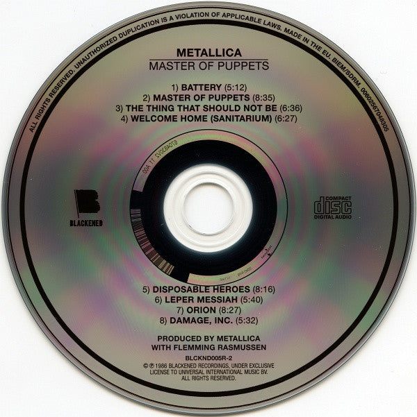Metallica : Master Of Puppets (CD, Album, RE, RM, Dig)