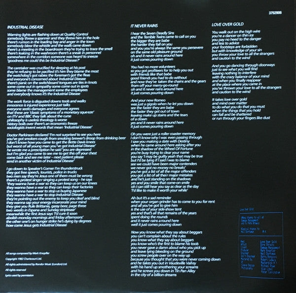 Dire Straits : Love Over Gold (LP, Album, RE, 180)