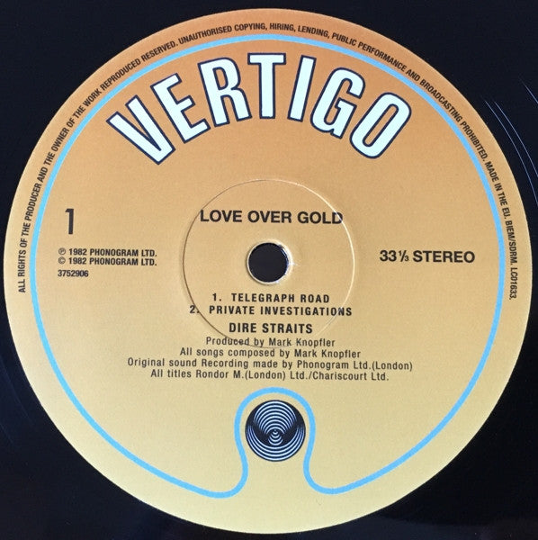Dire Straits : Love Over Gold (LP, Album, RE, 180)