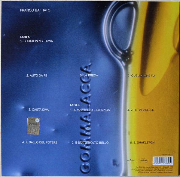 Franco Battiato : Gommalacca (LP, Album, RE)