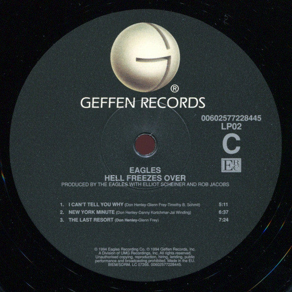 Eagles : Hell Freezes Over (2xLP, Album, RE, RM, 180)