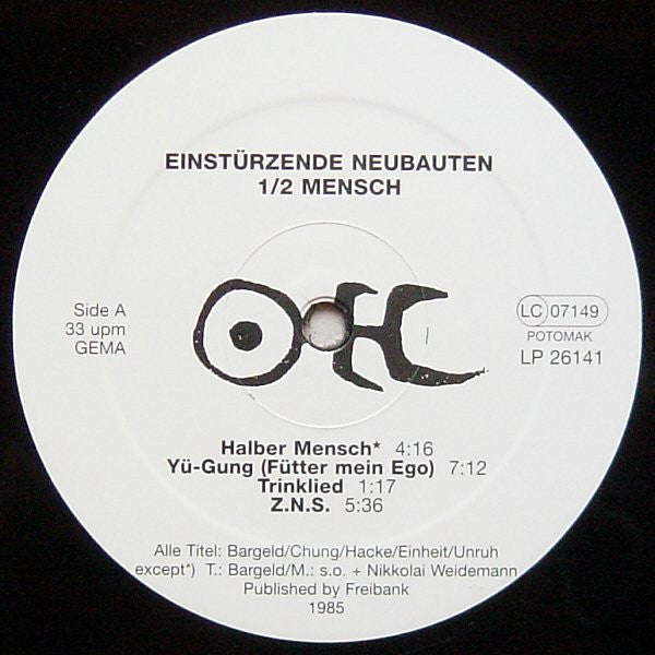Einstürzende Neubauten : 1/2 Mensch (LP, Album, RE)