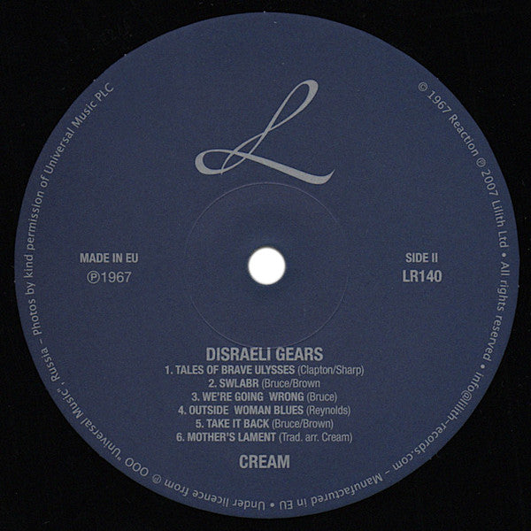 Cream (2) : Disraeli Gears (LP, Album, Mono, RE, 180)
