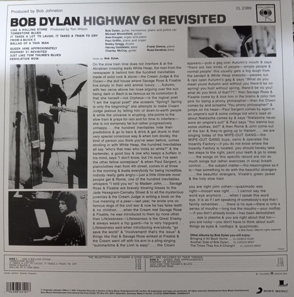 Bob Dylan : Highway 61 Revisited (LP, Album, Mono, RE, RM, Cle)