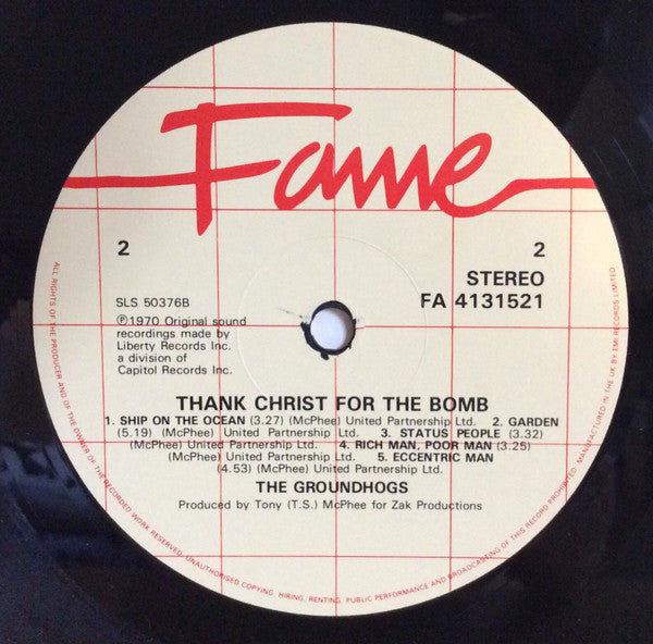 Groundhogs* : Thank Christ For The Bomb (LP, Album, RE)