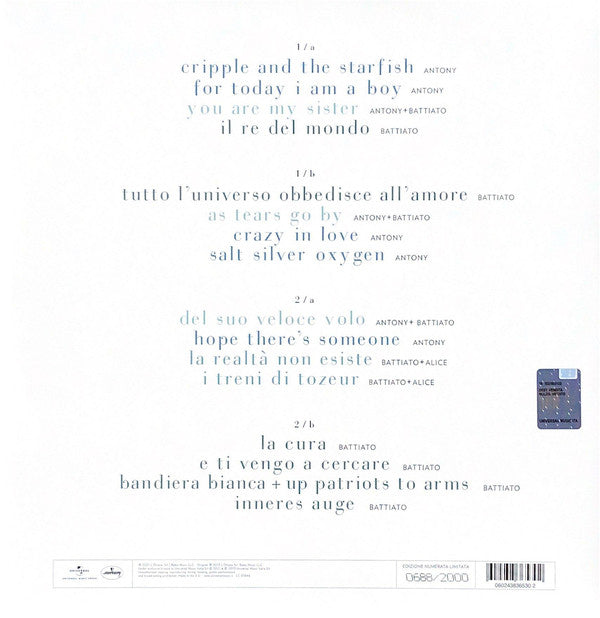 Antony (3) / Franco Battiato Featuring Alice (4) : Del Suo Veloce Volo (2xLP, Ltd, Num, RE)