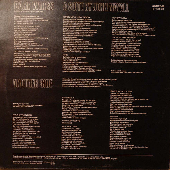 John Mayall's Bluesbreakers* : Bare Wires (LP, Album, RE)