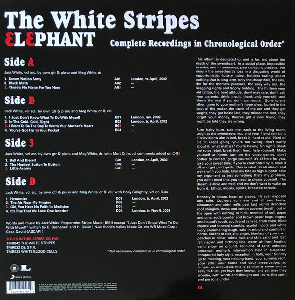 The White Stripes : Elephant (2xLP, Album, RE, RP)