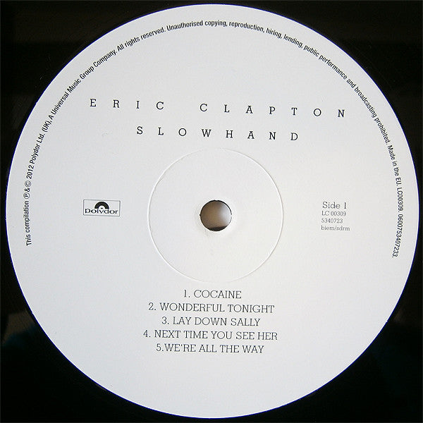 Eric Clapton : Slowhand (LP, Album, RE, 180)