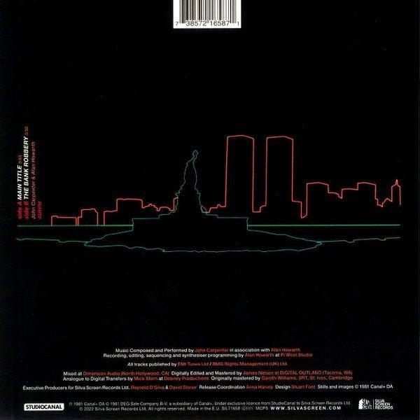 John Carpenter In Association With Alan Howarth : John Carpenter's Escape From New York (Original Motion Picture Soundtrack) (7", Ltd, Num, Red)