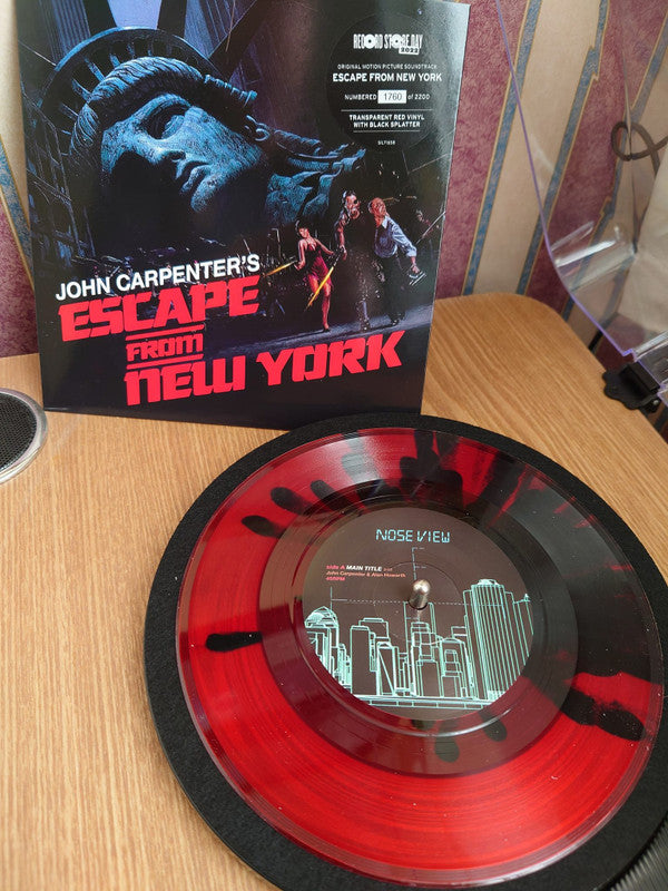 John Carpenter In Association With Alan Howarth : John Carpenter's Escape From New York (Original Motion Picture Soundtrack) (7", Ltd, Num, Red)