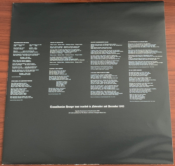 Darkthrone : Transilvanian Hunger (LP, Album, RE, RM, RP)