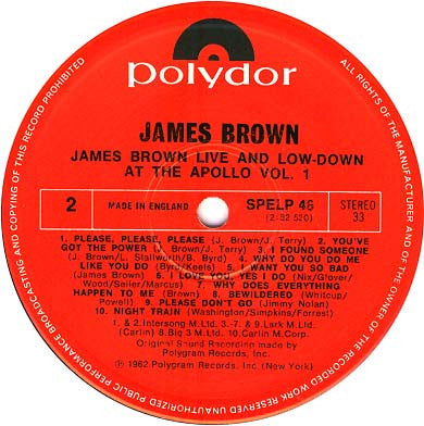 James Brown : James Brown At The Apollo Volume 1 (LP, Album, RE)