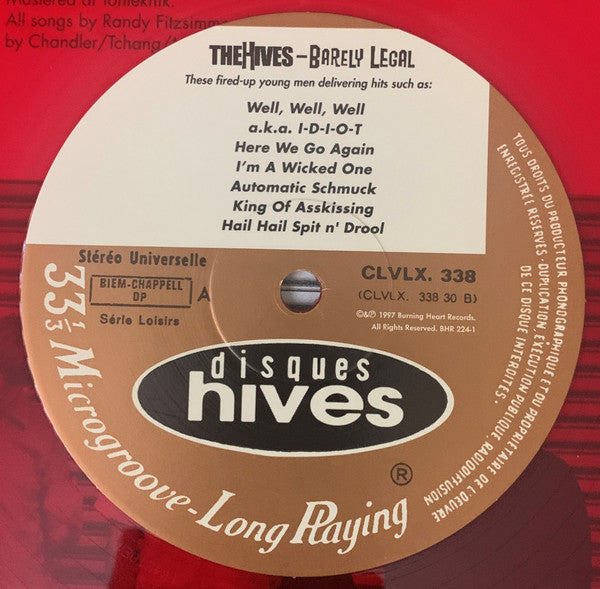 The Hives : Barely Legal (LP, Album, Ltd, RE, Blo)