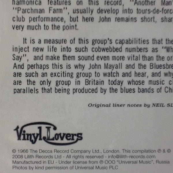 John Mayall With Eric Clapton : Blues Breakers (LP, Album, RE, 180)