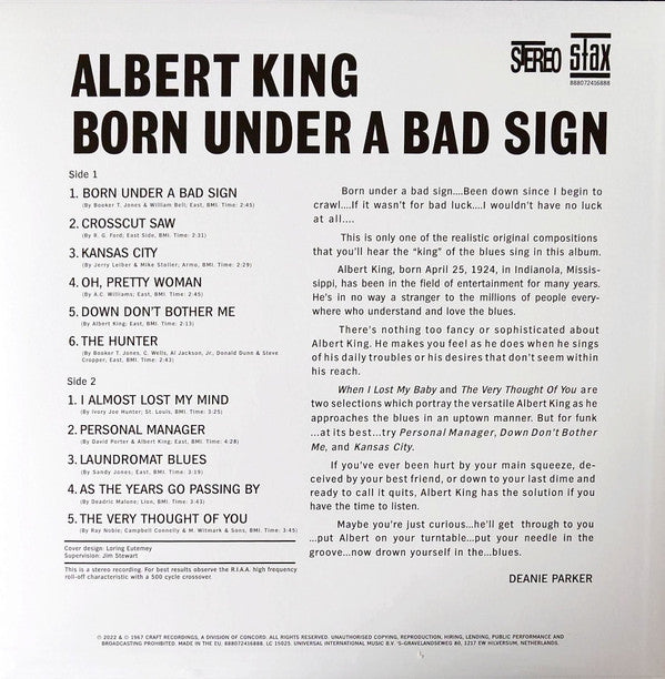 Albert King : Born Under A Bad Sign (LP, Album, RE, 180)