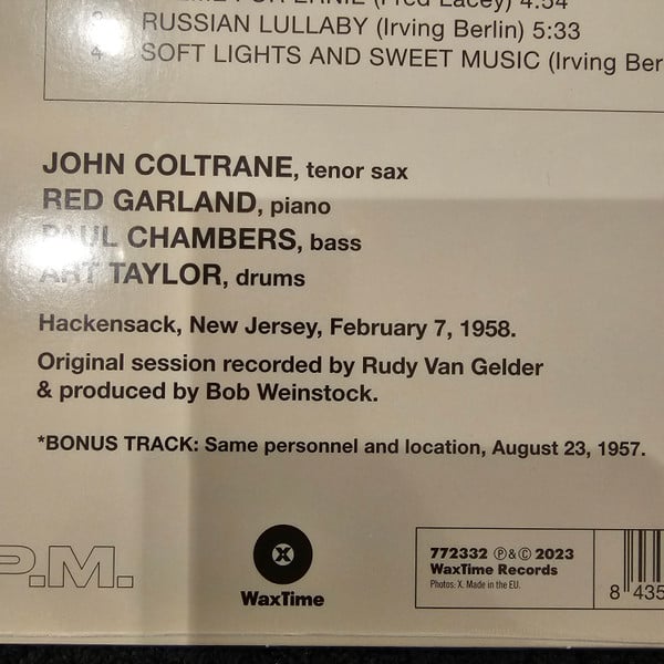 John Coltrane : Soultrane (LP, Album, Ltd, RE, 180)