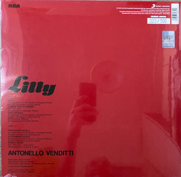 Antonello Venditti : Lilly (LP, Album, Ltd, Num, RE, Red)