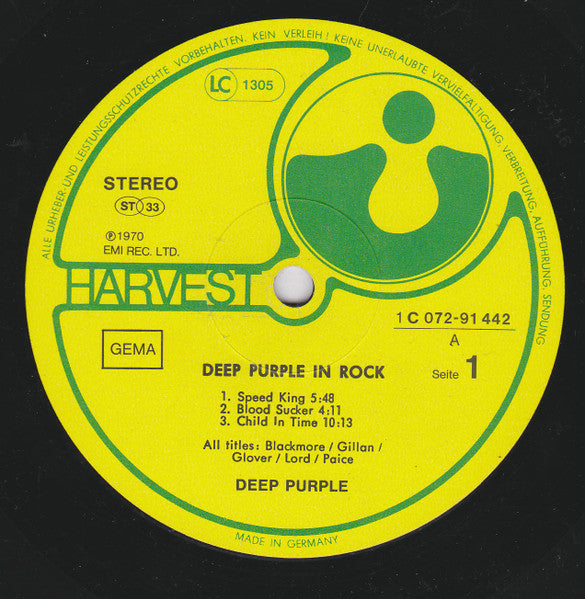 Deep Purple : In Rock (LP, Album, RE, Gat)