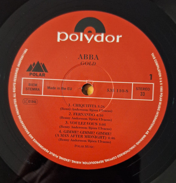 ABBA : Gold (Greatest Hits) (2xLP, Comp, RE, RM, 180)