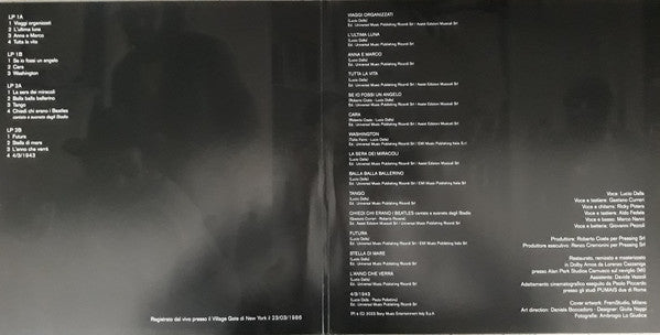 Lucio Dalla : Dallamericaruso Live At Village Gate , New York 23 Marzo 1986 (2xLP, Album, Ltd, Bla)