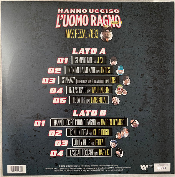 Max Pezzali : Hanno Ucciso L’Uomo Ragno (2012) (LP, Album, Ltd, RE, 180)
