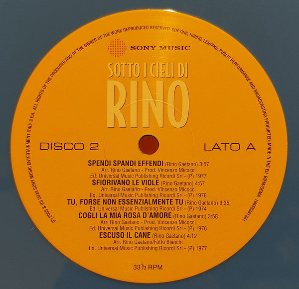 Rino Gaetano : Sotto I Cieli Di Rino (LP, Yel + LP, Blu + Comp, Ltd)