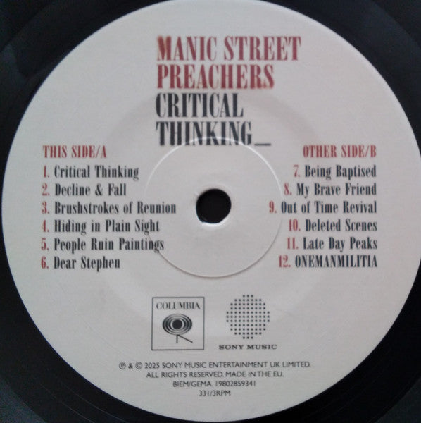 Manic Street Preachers : Critical Thinking (LP, Album, Ltd)