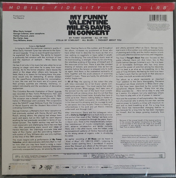 Miles Davis : My Funny Valentine - Miles Davis In Concert (LP, Album, Num, RE, RM, 180)