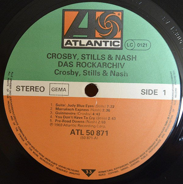 Crosby, Stills & Nash : Crosby, Stills & Nash (LP, Album, RE)