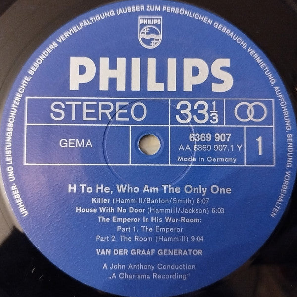 Van Der Graaf Generator : H To He Who Am The Only One (LP, Album, RE, Gat)