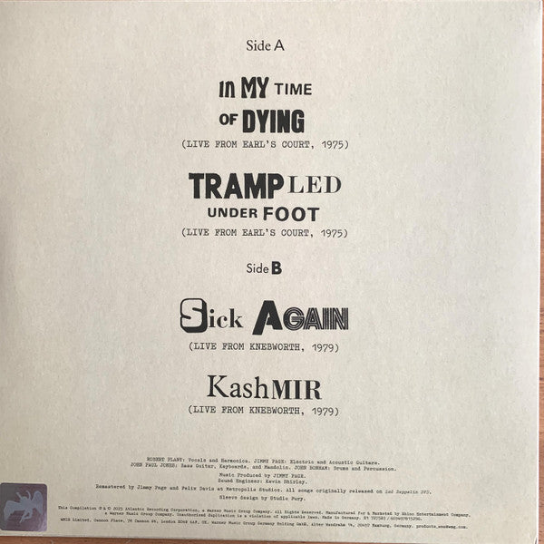 Led Zeppelin : Live EP (LP, EP, Comp)