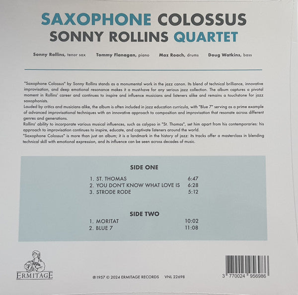 Sonny Rollins : Saxophone Colossus (LP, Album, RE, Yel)