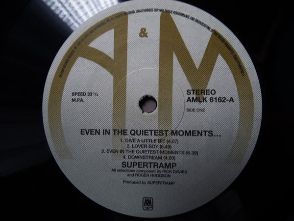 Supertramp : Even In The Quietest Moments... (LP, RE, RM, Hal)