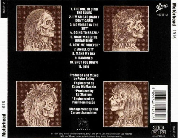 Motörhead : 1916 (CD, Album, RP)
