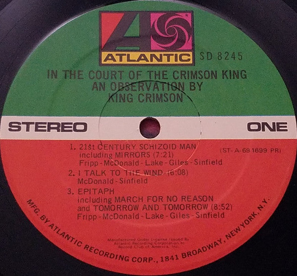 King Crimson : In The Court Of The Crimson King An Observation By King Crimson (LP, Album, Club)