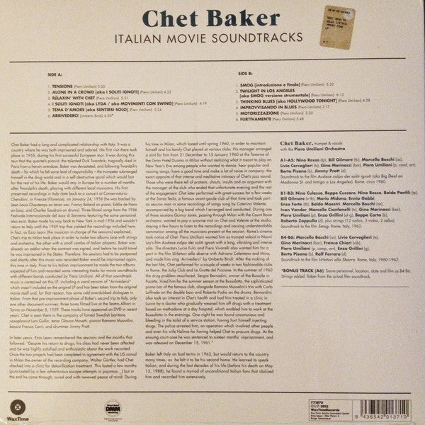 Chet Baker : Italian Movie Soundtracks (LP, Comp, Ltd, RE, RM, 180)