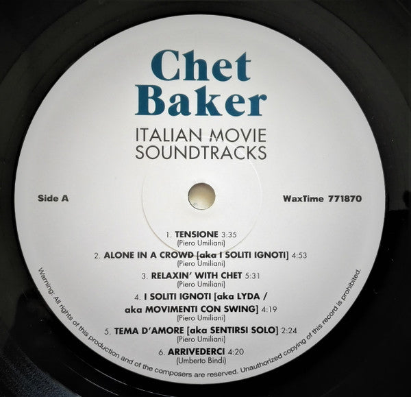 Chet Baker : Italian Movie Soundtracks (LP, Comp, Ltd, RE, RM, 180)