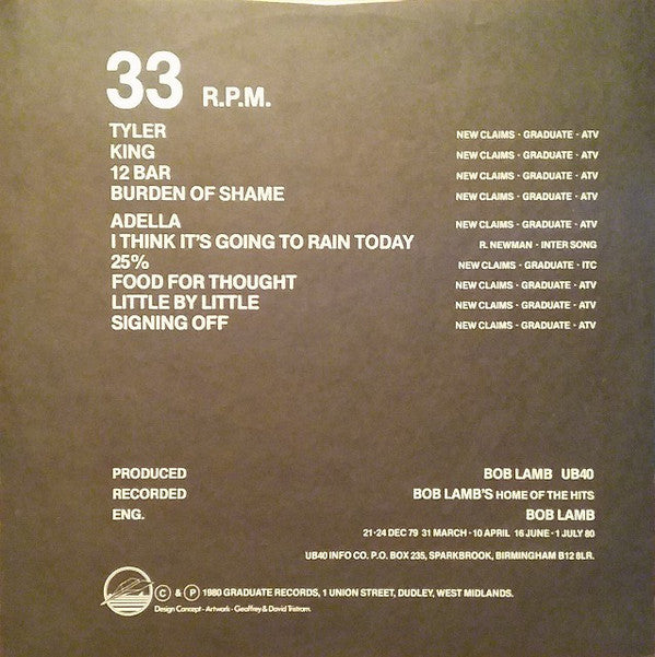 UB40 : Signing Off (LP, Album)