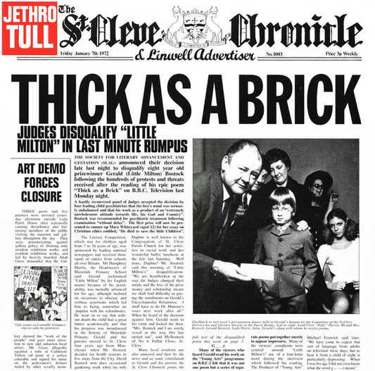 Jethro Tull : Thick As A Brick (LP, Album, RE, 180)