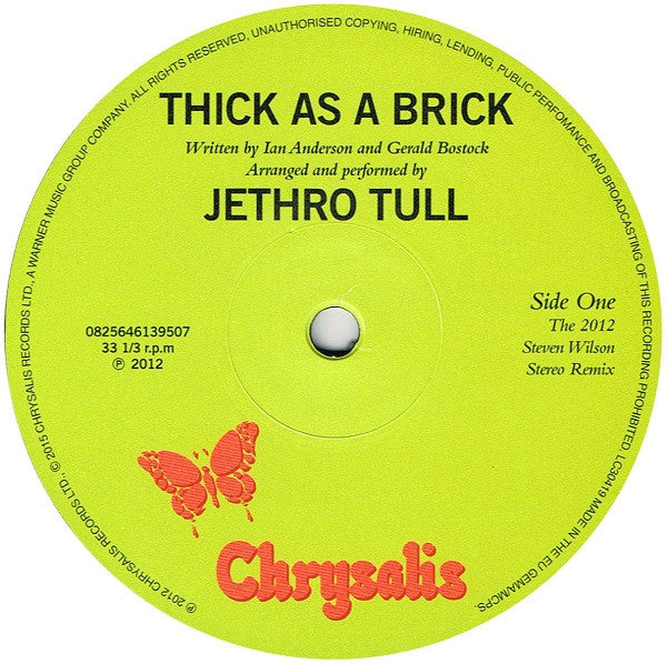 Jethro Tull : Thick As A Brick (LP, Album, RE, 180)