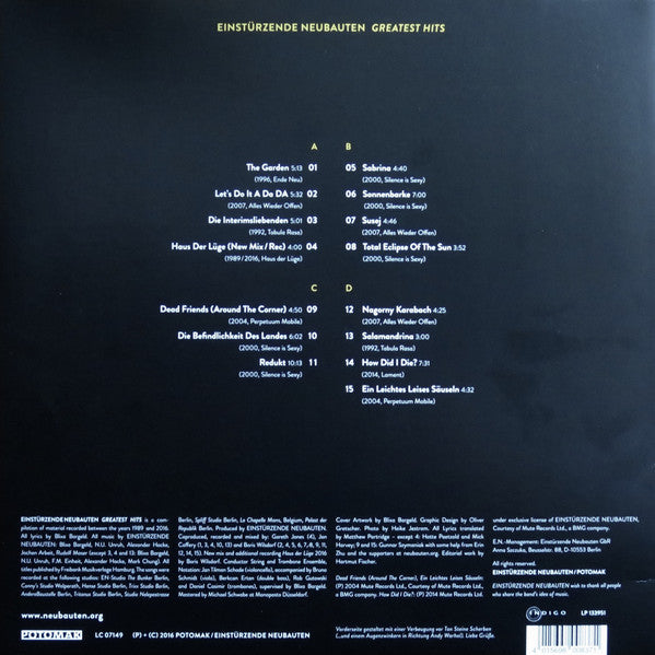 Einstürzende Neubauten : Greatest Hits (2xLP, Comp)