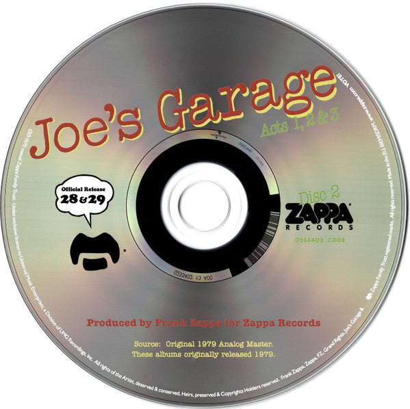 Zappa* : Joe's Garage Acts 1, 2 & 3 (2xCD, Comp, RE, RM, RP)