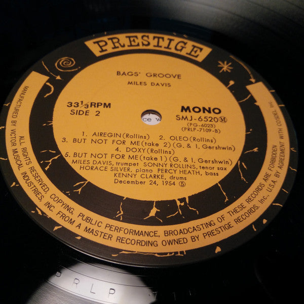 Miles Davis : Bags Groove (LP, Album, Mono, RE)