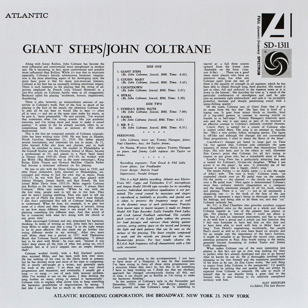 John Coltrane : Giant Steps (LP, Album, Mono, RE, 180)