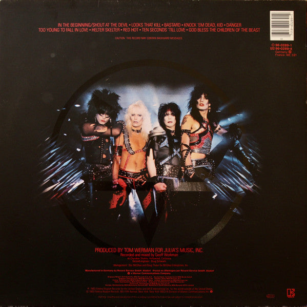 Mötley Crüe : Shout At The Devil (LP, Album, RE)