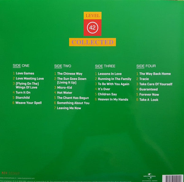 Level 42 : Collected (2xLP, Comp, Ltd, Num, Gre)